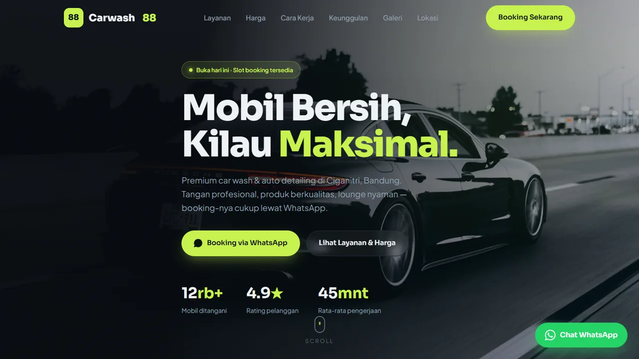 Demo website Carwash 88